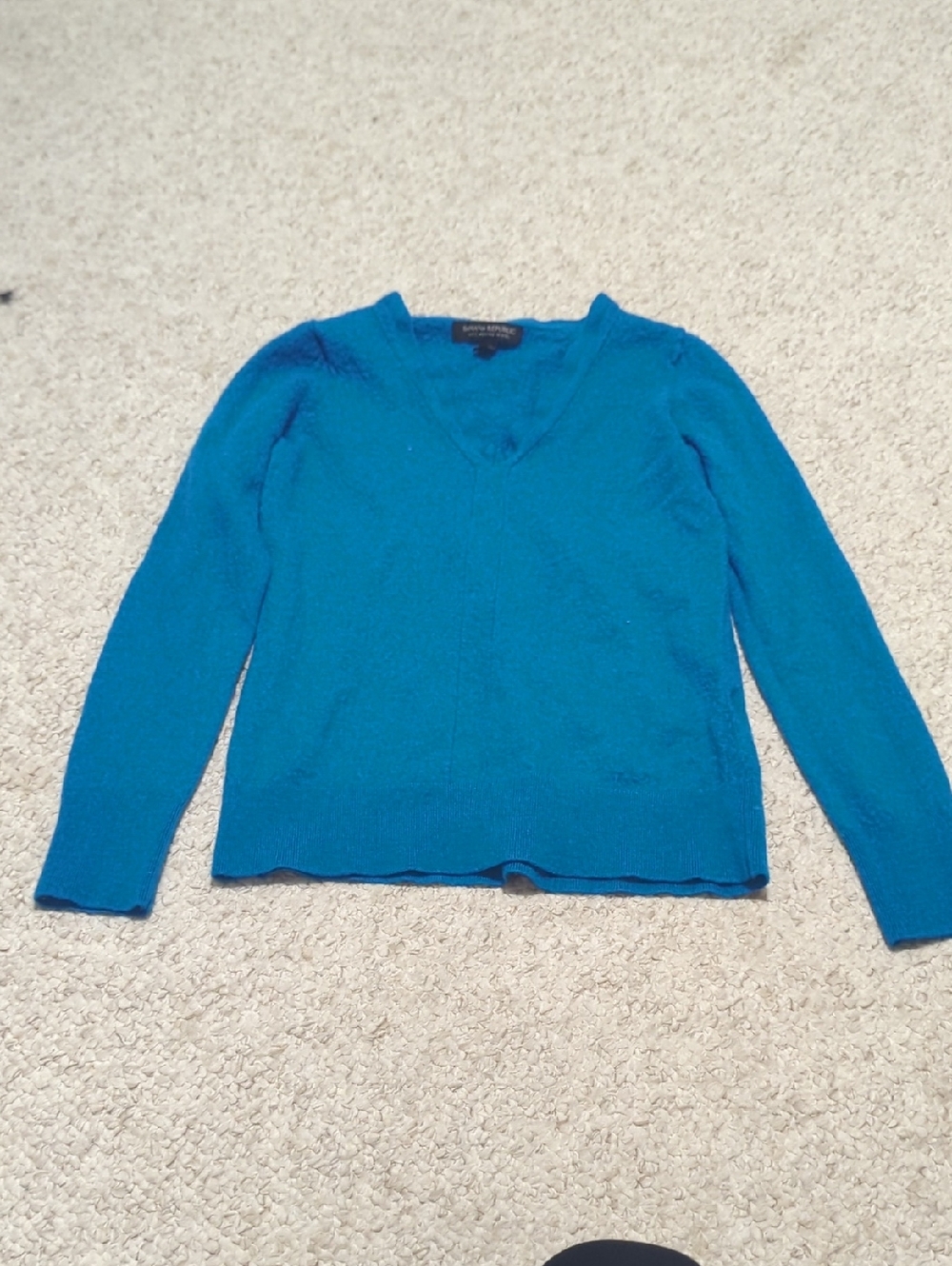 Banana Republic Teal Blue V-Neck Sweater